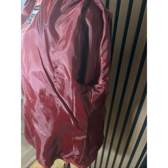 Leslie Fay red leather jacket size small stylish form fitting - Picture 7 of 9